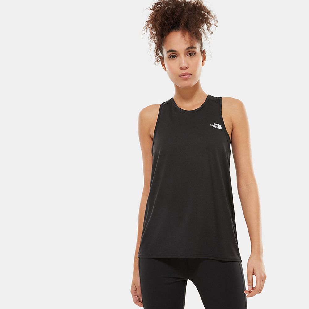 The North Face Tank Top Womens Australia - The North Face Train N Logo Black Running & Training (MJF